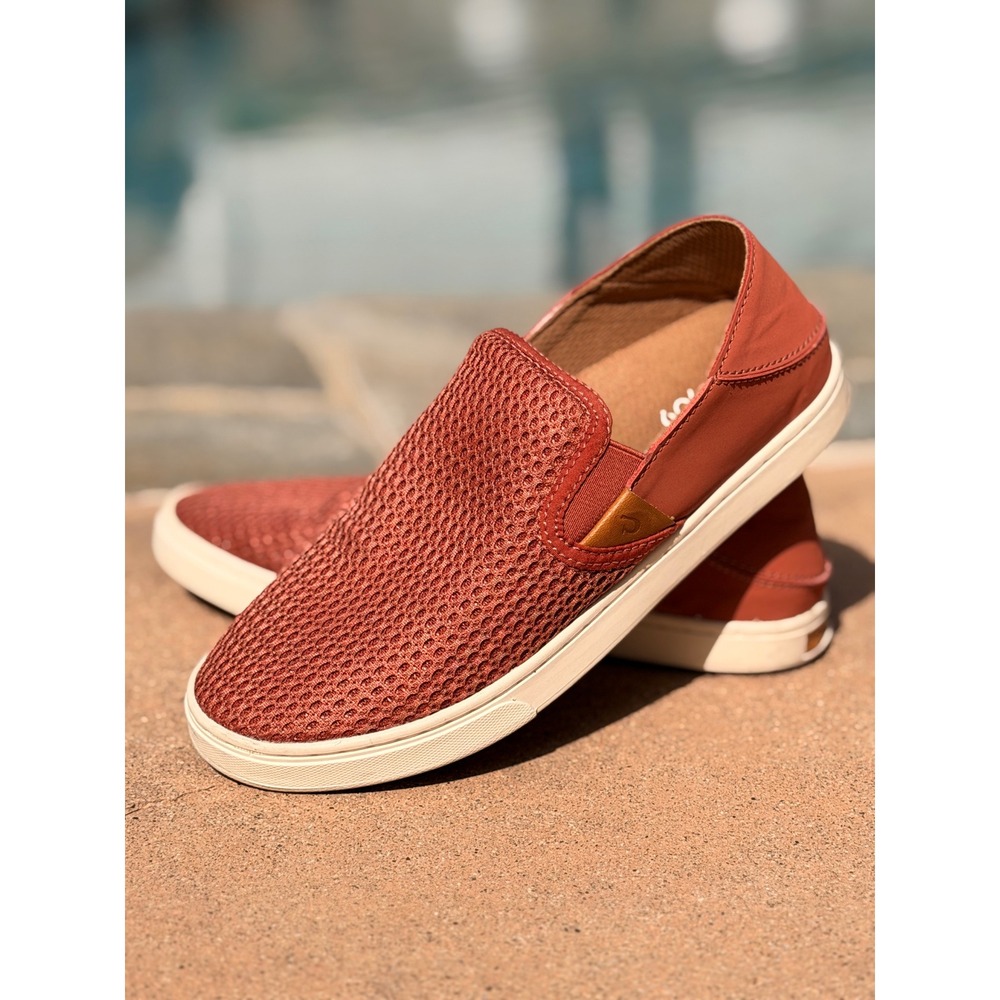 OluKai Pehuea Women Slip On Sneakers Mesh Drop-In Heel Coral Size 6‎